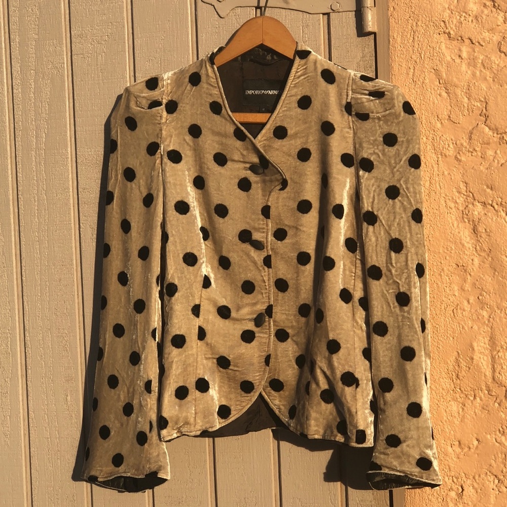 Emporio Armani polka dot velvet jacket
